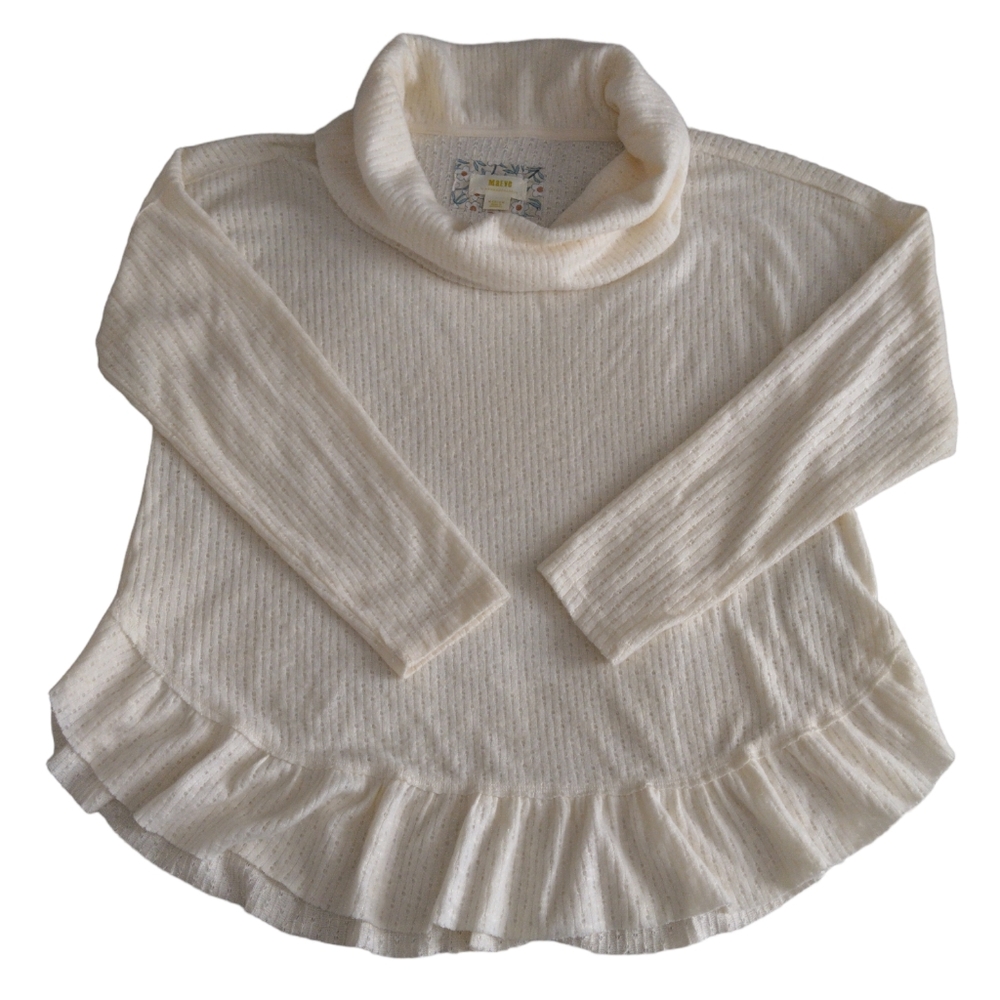 Maeve By Anthropologie Medium Addie Ruffled Hacci Pullover Sweater - Picture 4 of 17
